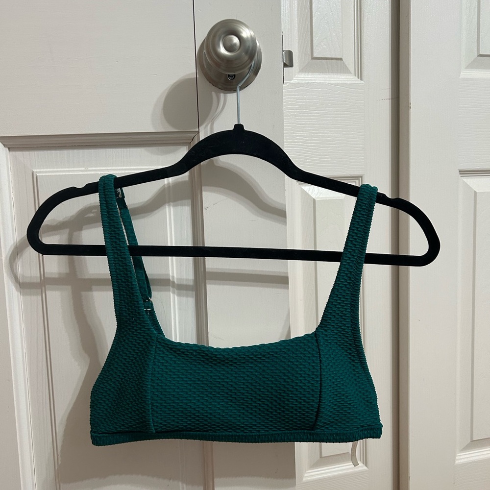 Shade & Shore Teal Textured Bikini Top